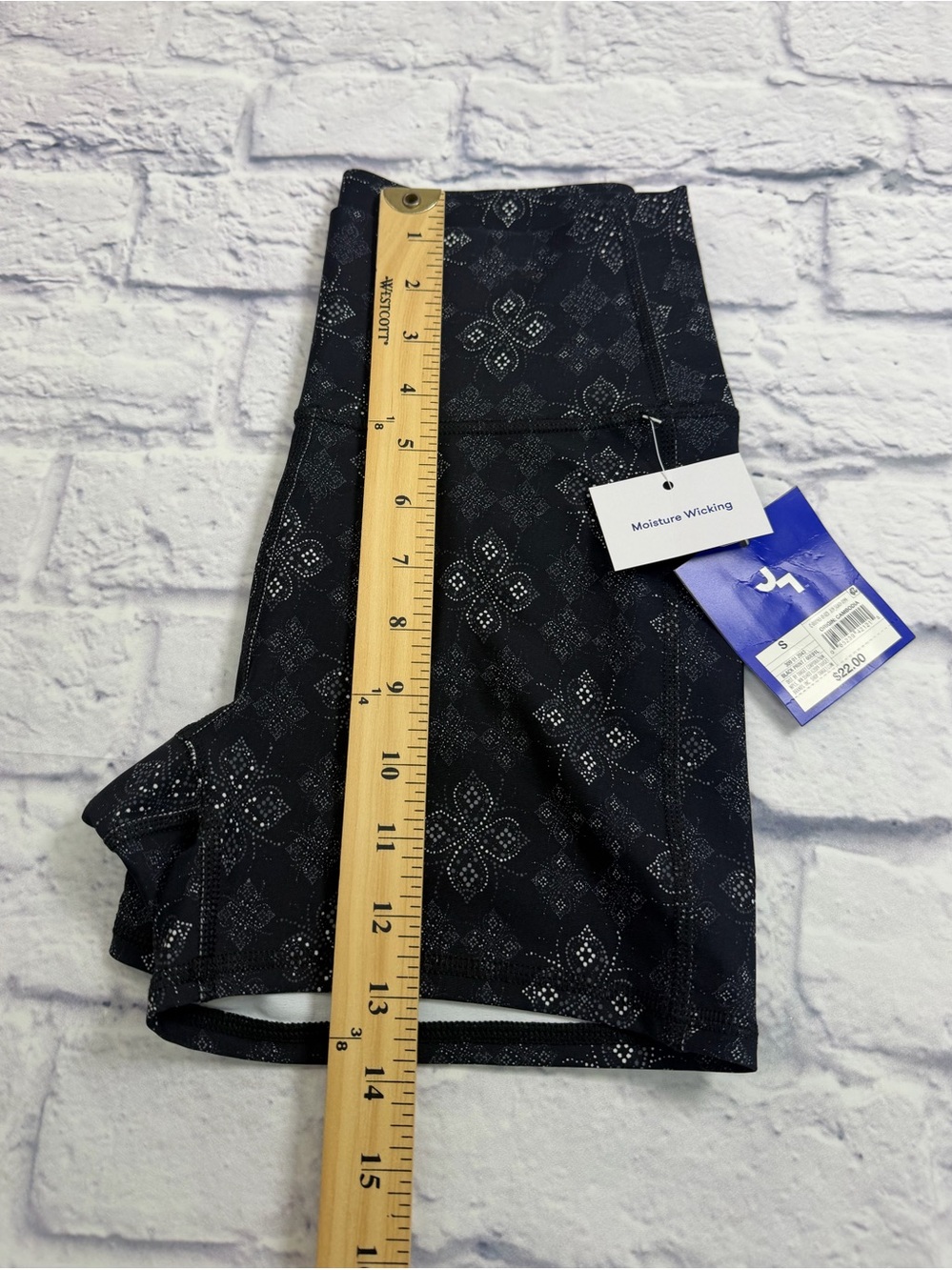 NWT Joy Lab Black Patterned High-Rise Bike Shorts. Workout. Activewear. Size S. - Picture 5 of 8